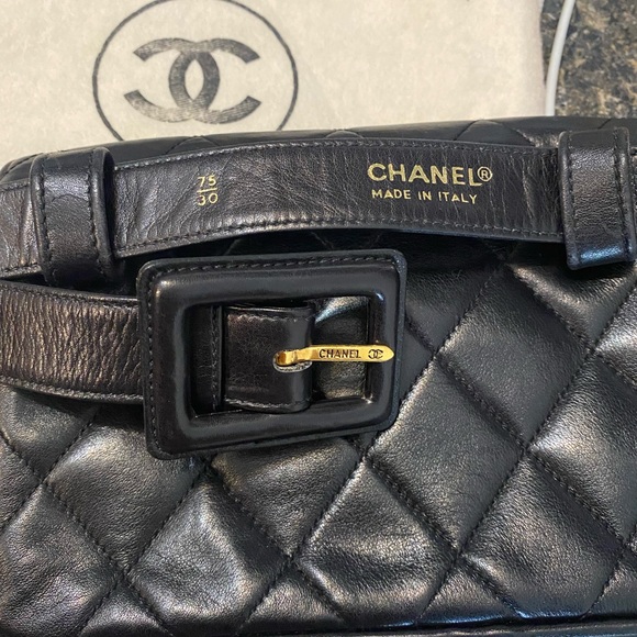 SOLD !Authentic CHANEL Leather Waist (Belt) Bag - Picture 13 of 17